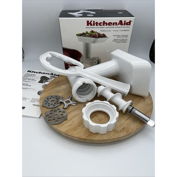 KitchenAid Food Fruit Meat Grinder Stand Mixer Attachment White In Box - Picture 1 of 9